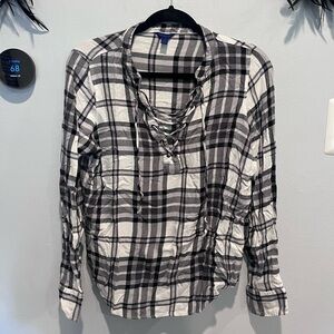 Aeropostale Pull Over Flannel, Criss Cross